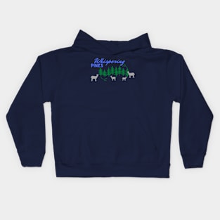 Whispering Pines Working Ranch with Goats Blue gray Kids Hoodie